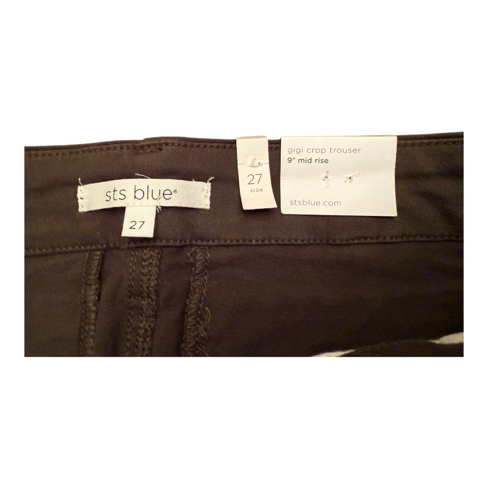STS Blue Gigi Mid Rise Crop Trousers Dark Olive NWT Size 27 - Picture 7 of 16